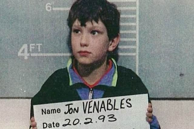 Jon Venables pictured after his arrest in 1992