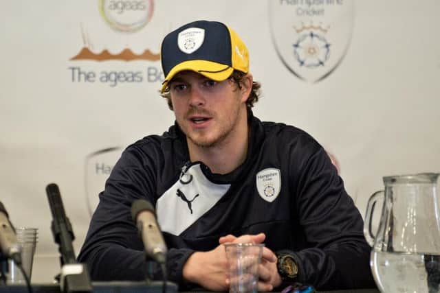 Sam Northeast during the press conference at the Ageas Bowl on Friday. Picture: www.davevokes.photography