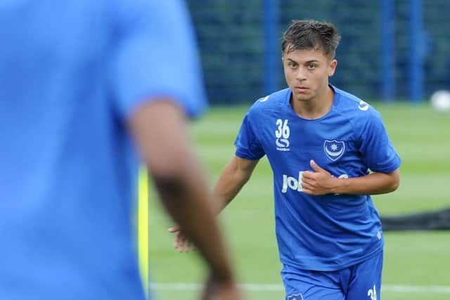 Jez Bedford in Pompey training. Picture: Sarah Standing (170841)