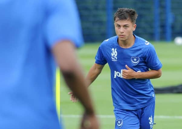 Jez Bedford in Pompey training. Picture: Sarah Standing (170841)