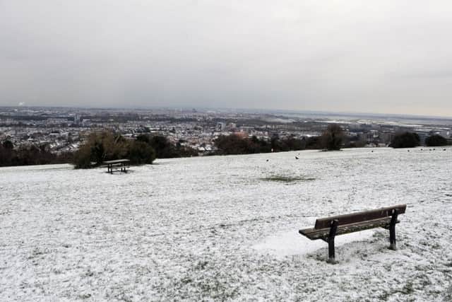 Snow on Portsdown Hill.  Picture:Steve Reid 103909-065