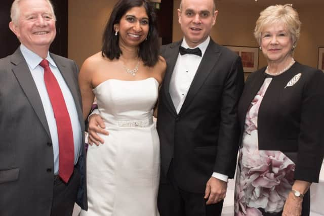 Suella Fernandes and Rael Braverman with Brian Bayford  and deputy mayor Susan Bayford
Picture: Keith Woodland