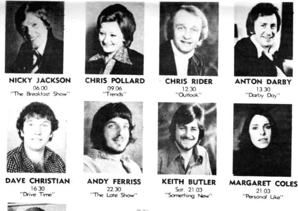 Faces, or voices, from the past, the popular Radio Victory presenters in 1977.
