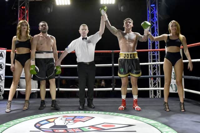 Joel McIntyre returned to the ring with victory on Saturday night. Picture: Neil Marshall