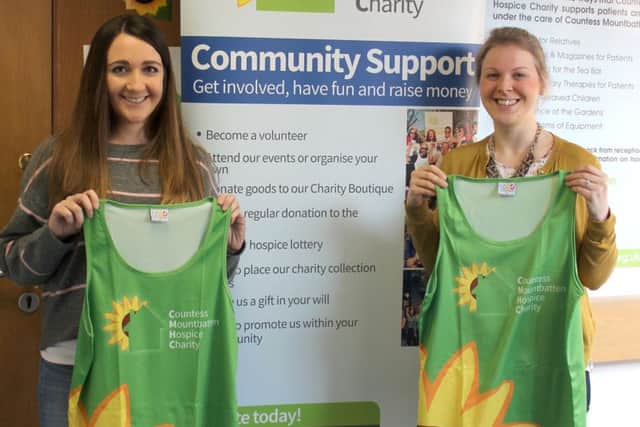 Onecom staff Parysa Hosseini-Sech and Jenni Fradgley at Mountbatten Hospice