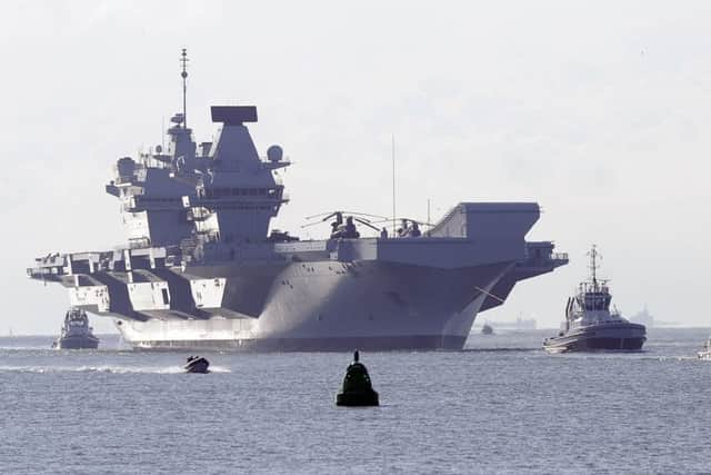 The warship had been at sea for more than a month tackling helicopter flight trials. Photo: Malcolm Wells