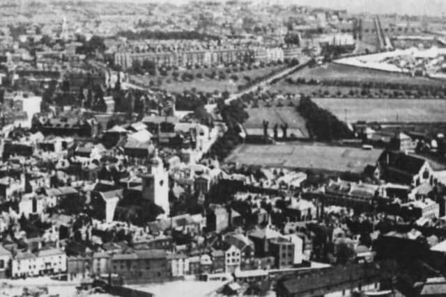 Old Portsmouth in 1934 with Broad Street in the bottom left-hand corner.