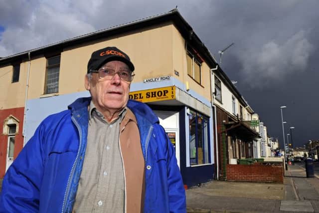 Landlord John Harris outside the shop in New Road, Portsmouth Picture: Malcolm Wells (180227-8229)