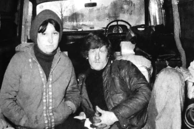 Andrew Fairley and Maureen White in the van they had to call home