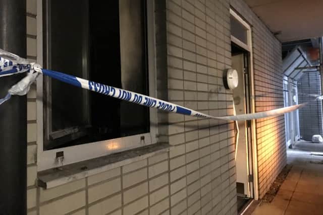 Police set up a cordon after a fire gutted a ground-floor flat at Outlook, in Goldsmith Avenue, Portsmouth
Picture: Byron Melton