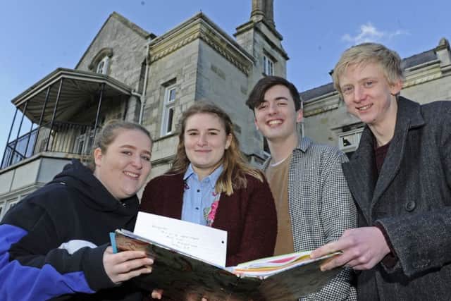 A group of students at Bay House School in Gosport have launched a project which aims to tackle discrimination of minorities in the borough. Left to right, Holly Taggatz-Buckland, 17, Evie Cawte, 17, Alex Wallsgrove, 17 and Herbie Tyldesley, 16.
Picture: Ian Hargreaves (180203-1)