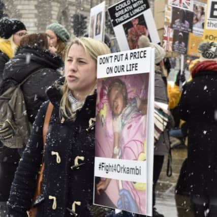 Michelle Frank at yesterday's protest