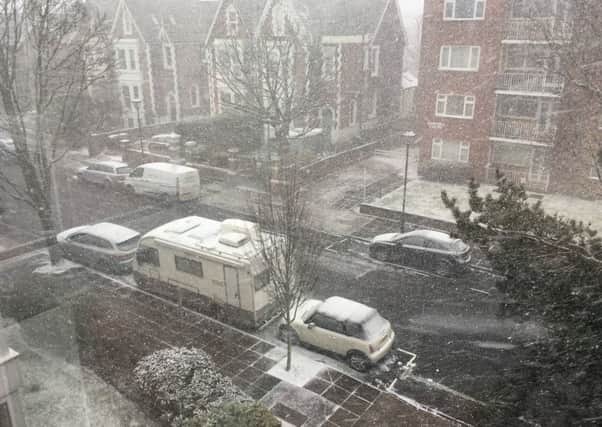 Light snow pictured on Outram Road, in Southsea. Picturet: Tristan Parry