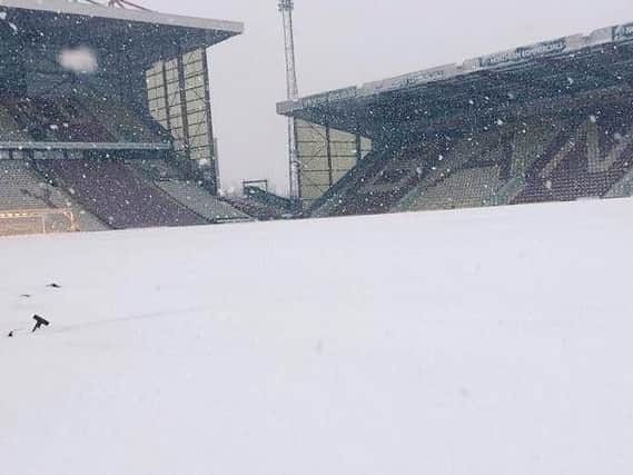 Valley Parade under snow. Picture: Bradford City FC's Twitter account