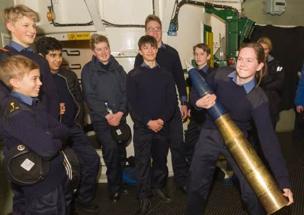 St John's Leatherhead CCF visiting HMS Collingwood. Picture: Keith Woodland