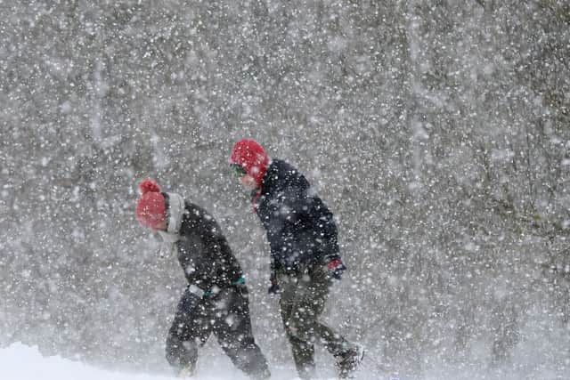 Snow is falling across the UK