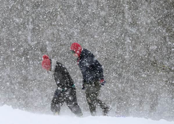 Snow is falling across the UK