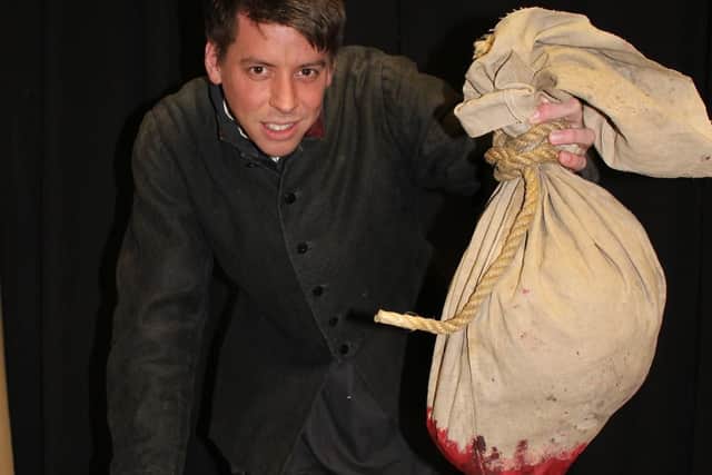 Aaron Holdaway in the title role of Richard III by the Southsea Shakespeare Actors, at the Square Tower, Old Portsmouth, March 2018