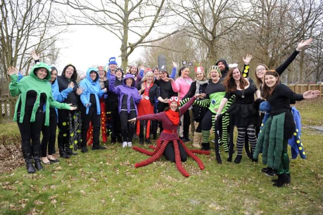 The teaching staff at Mill Rythe Infant school led byheadteacher Lucy Ford dressed as octupuses on World Book Day
Picture by: Malcolm Wells (180301-8470)