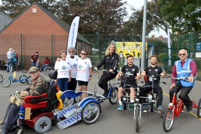 The Pedal Pompey Disability Bike Ride organised by Pompey in the Community to raise funds for two new pedal wheelchair carriers