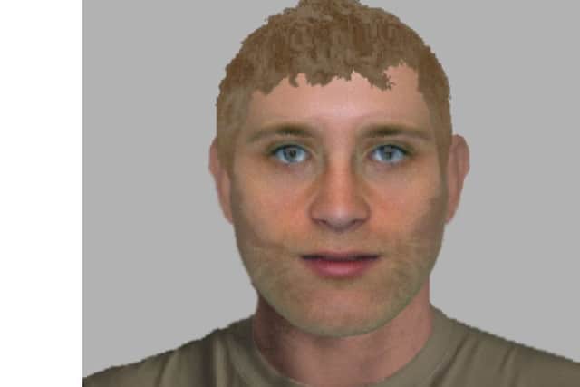 An e-fit of one of the men police are hunting in connection with the fraud against the OAP sisters in Windsor Road, Cosham