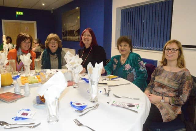 From left, Sandra Davis, Sandy Wilks, Julie Pike, Irene Strange and Clair Woollard at the event marking International Womens Day