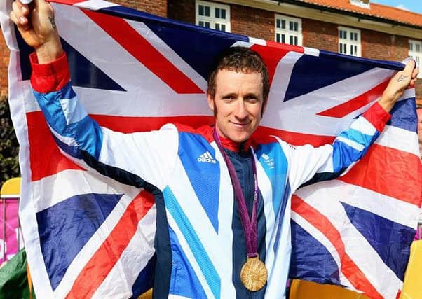 Bradley Wiggins celebrating his gold Olympic medal Photo: Team Sky
