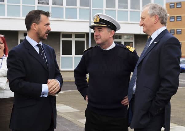 Mark Lancaster, left of picture