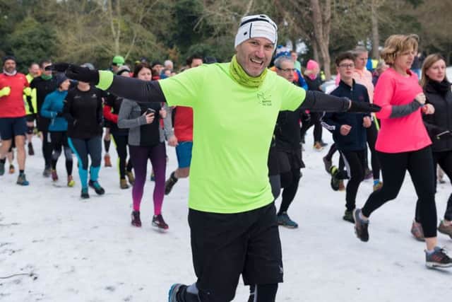Action from a snowy Havant parkrun on Saturday. Picture: Vernon Nash (180065-31)