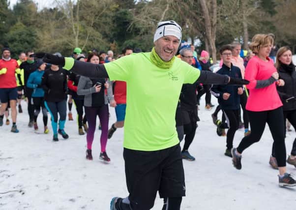 Action from a snowy Havant parkrun on Saturday. Picture: Vernon Nash (180065-31)