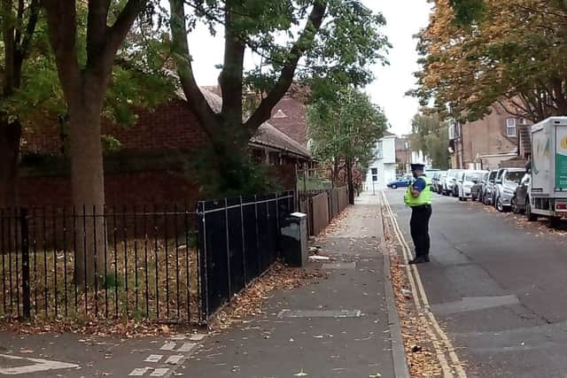 The crime scene at Sedgley Close in Somers Town