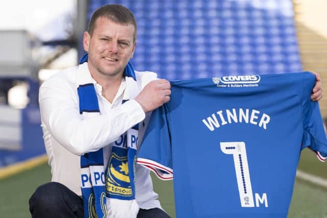 Jason Jagodzinski celebrates his Â£1m win at Fratton Park. Picture: Ady Kerry