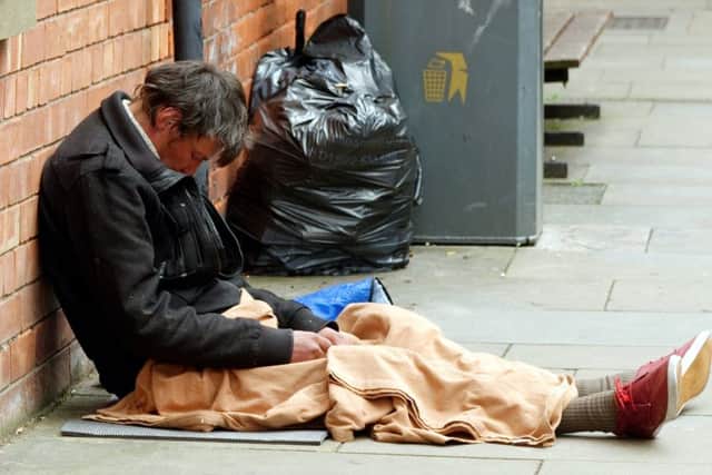 A homeless rough sleeper