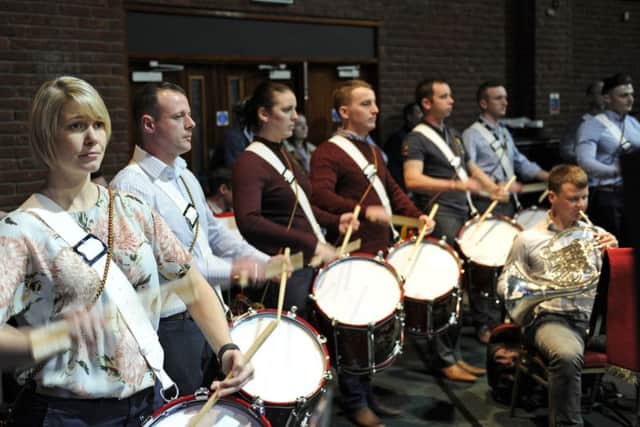 The band of the Royal Marines rehearse at Ferneham Hall in Fareham for their forthcoming concert at The Royal Albert Hall.Picture: Ian Hargreaves