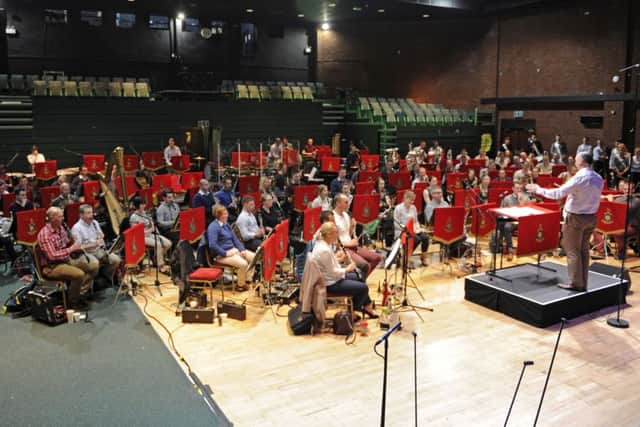 The band of the Royal Marines rehearse at Ferneham Hall in Fareham for their forthcoming concert at The Royal Albert Hall.Picture: Ian Hargreaves