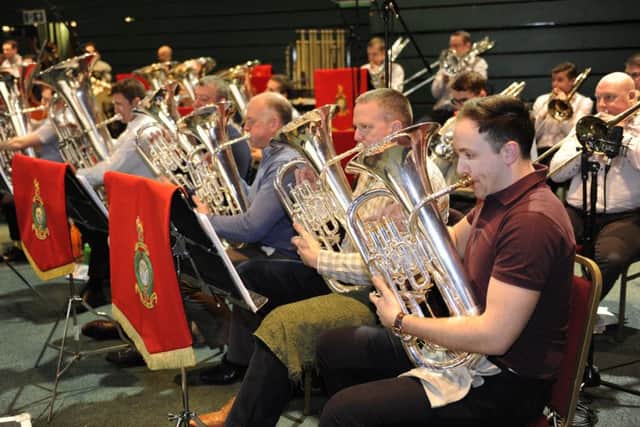 The band of the Royal Marines rehearse at Ferneham Hall in Fareham for their forthcoming concert at The Royal Albert Hall.Picture: Ian Hargreaves