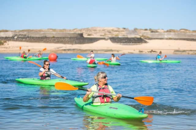 Kayaking on the lagoon.