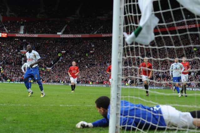 Sulley Muntari nets from the penalty spot. Picture: Steve Reid