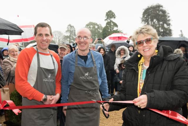 Great British Bake Off star Prue Leith cuts the ribbon watched by owners Sam Edden and Fred Duncannon with Prue Leith
     Picture: Dunncan Shepherd