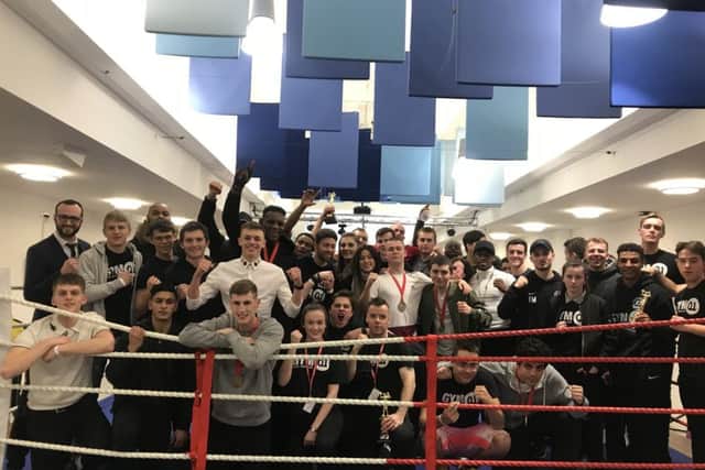 Fighters after the University of Portsmouth boxing show
