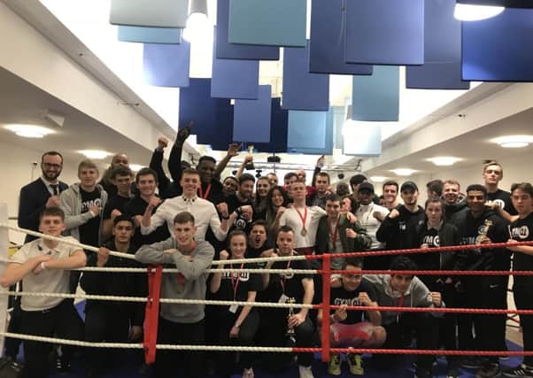 Fighters after the University of Portsmouth boxing show