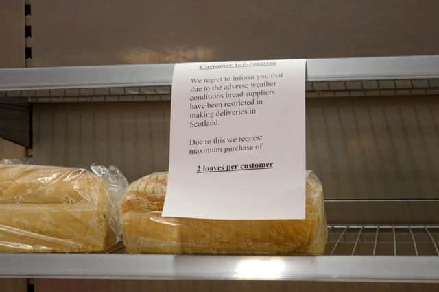 Snow joke - empty supermarket shelves