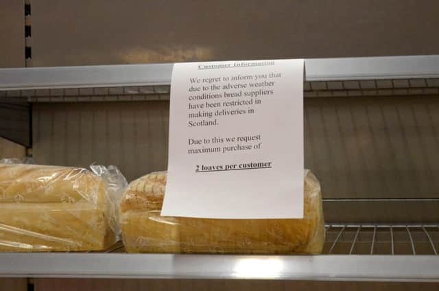 Snow joke - empty supermarket shelves