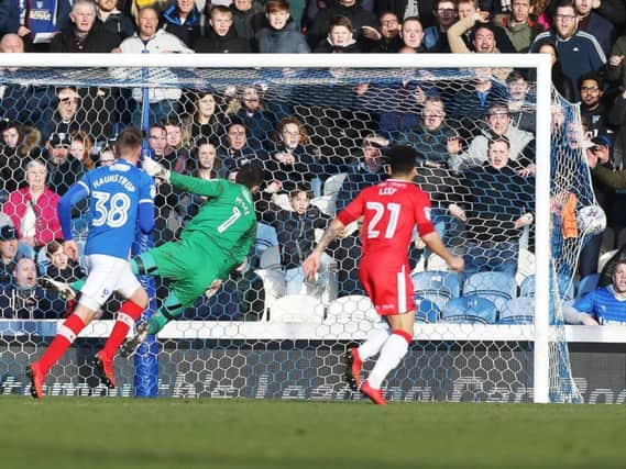 Luke McGee was helpless to prevent Lee Martin's second goal