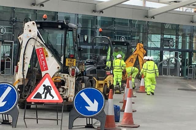 The Hard Interchange in Portsmouth, having some repairs done     Picture: Tom Cotterill