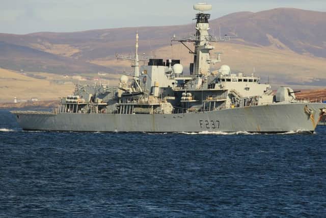 HMS Westminster was called off training duties near the Channel Islands to take part in a rescue operation