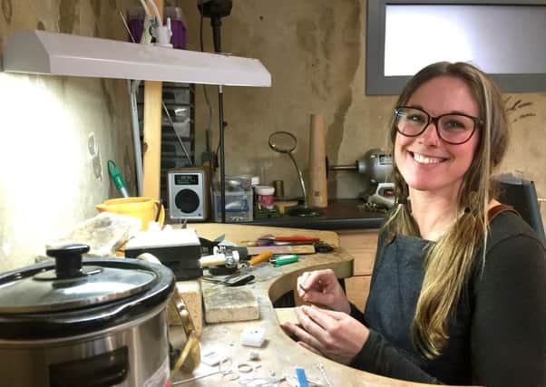 Laura Bennett creating her bespoke jewellery