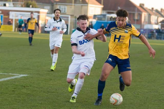 Jordan Brooks has extended his loan spell at Gosport Borough. Picture: Duncan Sheppard