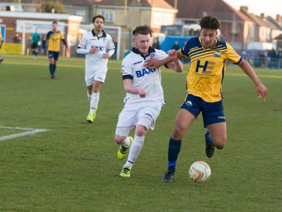 Jordan Brooks has extended his loan spell at Gosport Borough. Picture: Duncan Sheppard