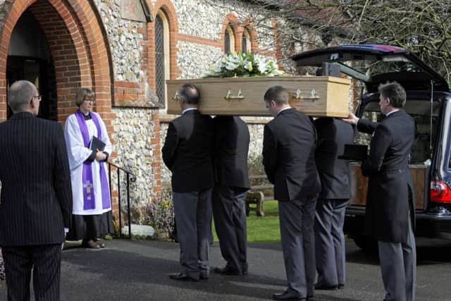 The funeral of Geoff White at All Saint's Church, Denmead